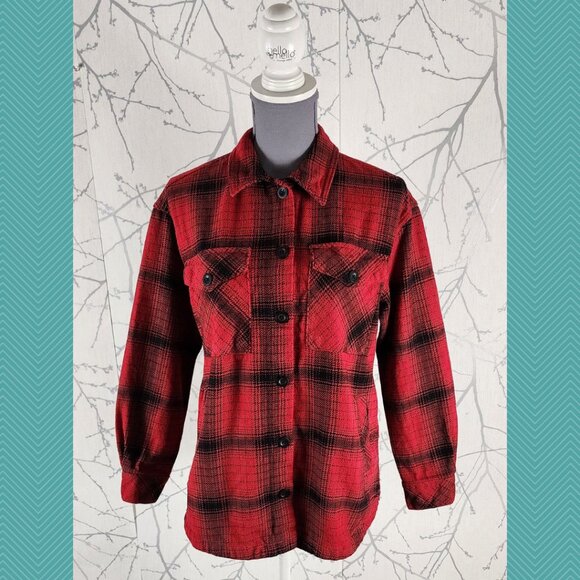 The BC Clothing Co Red Plaid 100% Cotton Flannel Shirt - Picture 1 of 4
